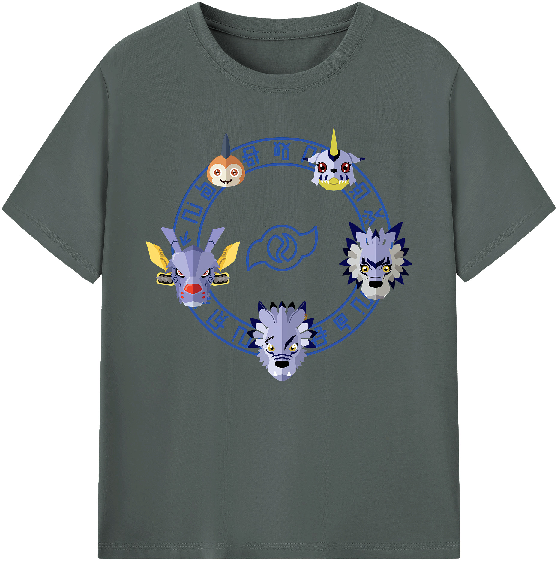 （画像用） Digimon デジタルモンスター/デジモン 綿100％ メンズ半袖Tシャツ｜肌触りやわらか＆通気性
